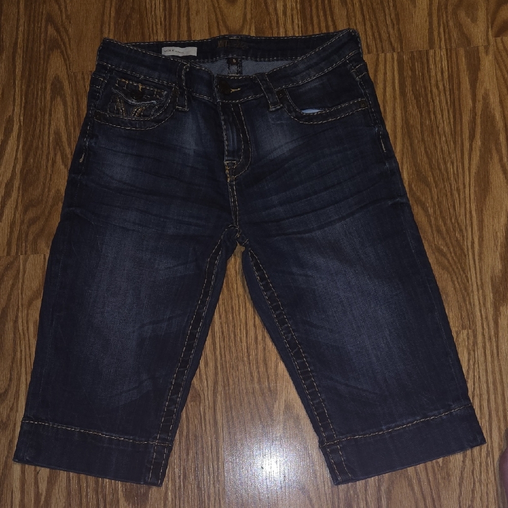 Kut from the Kloth Blue Denim with Gold Stitching